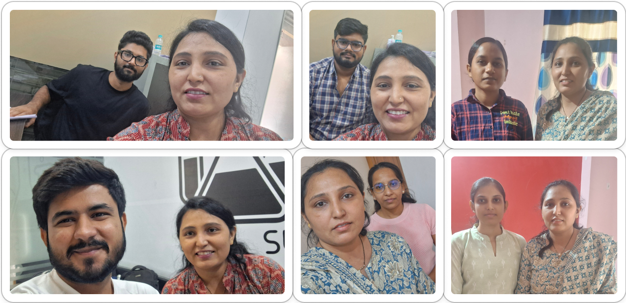 Collage of one-to-one interview sessions with aspirants